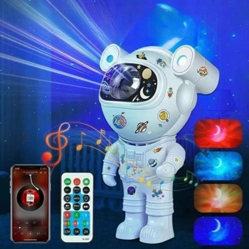 Проектор звездный Астронавт с наклейками Bluetooth Speaker Night Light XL-731 Белый