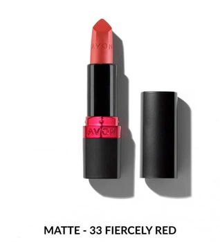 Матовая губная помада Avon «Ультра» 33 Fiercely Red/33 Насыщенный красный