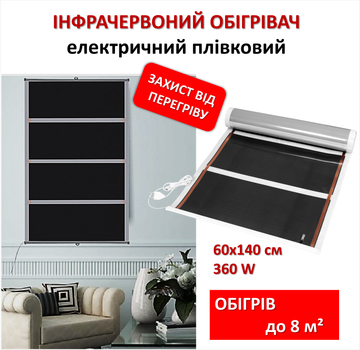 Инфракрасный пленочный обогреватель Monocrystal ТЭМ4-360 (60х140 см, 360 (+8-10 Вт))