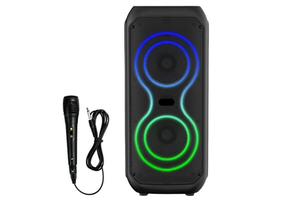 Колонка портативна акумуляторна Bluetooth Q8K 4"х2 потужність 40Вт з мікрофоном радіо та світломузикою UKC BT 2425