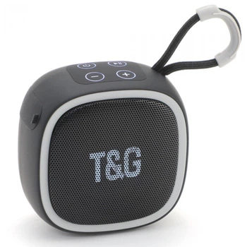 Портативная аккумуляторная 5W Bluetooth колонка BT/USB/TF/FM с ремешком и светомузыкой TG 659 чёрная