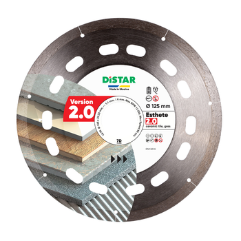 Диск алмазный отрезной Distar 1A1R 125x22,23 Esthete 2.0 : диск 125х22,23/х1,1мм, керамика, керамогранит (10126024010)