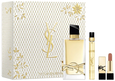 Zestaw damski Yves Saint Laurent Libre Woda perfumowana 90 ml + Miniaturka Woda perfumowana 10 ml + Pomadka do ust Rouge Pur Couture Nu Muse 1.3 g (3614274285031)