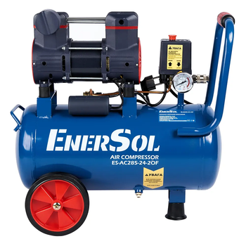 Потужний компресор повітряний безмасляний EnerSol ES-AC285-24-2OF : ресивера 24 л, 1.08 кВт, 8 бар, вага 14.5кг