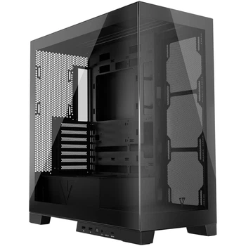 Геймерский корпус для ПК с закаленным стеклом, USB Type-C, без БП, черный