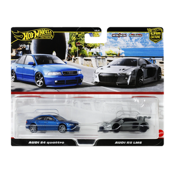 Машинка Premium 2шт Hot Wheels Audi S4 quattro / R8 LMS 2-Packs 1:64 JDY82 Blue