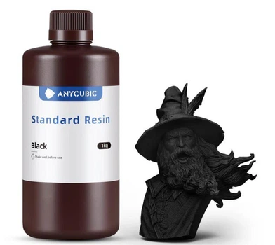 Фотополімерна високоточна смола Anycubic Standard Resin Чорний 1kg