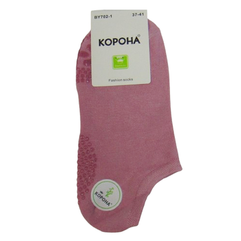 Короткие женские носки с тормозами Корона 37-41 розовые 7021