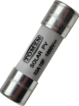 Запобіжник TOMZN 32A 1000V 10x38мм PV клас gPV DC плавкий циліндричний для сонячних панелей (Solar FUSE 1038 PV систем)