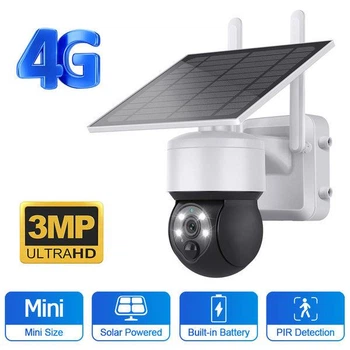 Автономная 4G камера видеонаблюдения Sectec ST-S517C-3M-4G с солнечной панелью и аккумулятрной батареей 12000 мАч