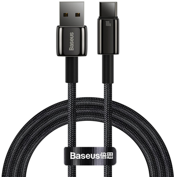 Кабель Baseus Tungsten Gold Fast Charging Data USB-A to Type-C 100 Вт 1 м Black (CAWJ000001)