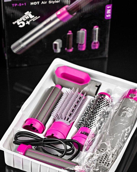 Мультистайлер 5 в 1 Hot Air Styler - фен-щітка з насадками для сушіння, укладки, завивки та випрямлення