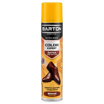 Краска для обуви из гладкой кожи Barton Color Expert коричневая аэрозоль 300мл BR25330