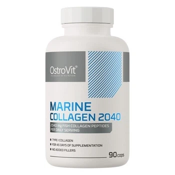 Морской коллаген OstroVit Marine Collagen 2040 mg, 90 капсул для здоровья кожи, волос, ногтей и суставов