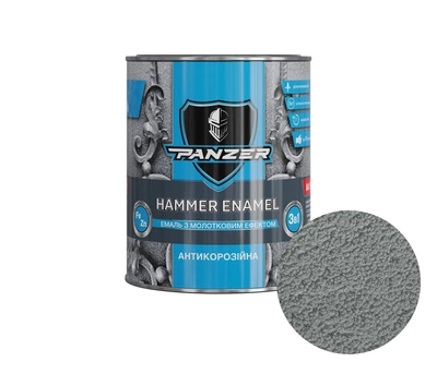 Эмаль молотковая Графит 0.75 л 3 в 1 HAMMER ENAMEL PANZER