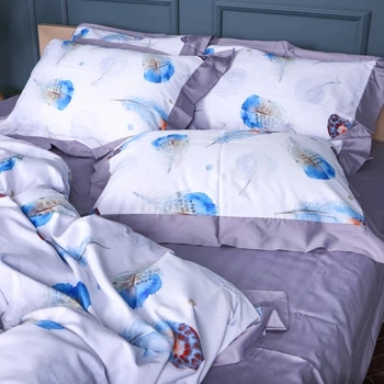 Наволочка з вушками MirSon Satin print Elit Azure Jay 40х40 см (2200005394304)
