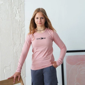 Лонгслив подростковый для девочки Gbi Teens Choose Пудровый на рост 158 (13753)