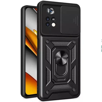 Чехол Epik Camshield Serge Ring ударопрочный для Xiaomi Poco M4 Pro 4G Черный