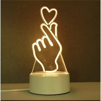 Ночник детский LAMP 3D-16 Рука с сердца ночное освещение, детское освещение, лампа ночная