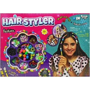 Набір для творчості Hair Styler Fashion для дітей 6 років створення прикрас плетіння резинки для волосся біжутерія