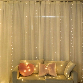 Гирлянда штора 2х2 м медная проволка 8 функций 8 линий 160 LED CURTAIN-160WW-2 Теплый белый для нового года, для праздника