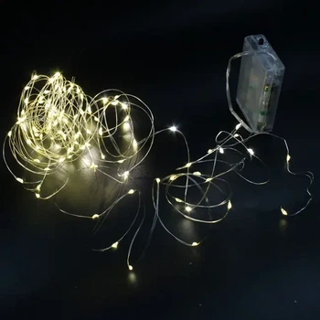 Гірлянда Xmas 200 Led 20m (Copper) на мідному дроті (Крапля роси) WW від батарейок+USB Теплий білий для нового року, для свята