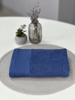 Махровое полотенце Легкий Бриз от Ideal Textile 70х140 450 г\м2 синее