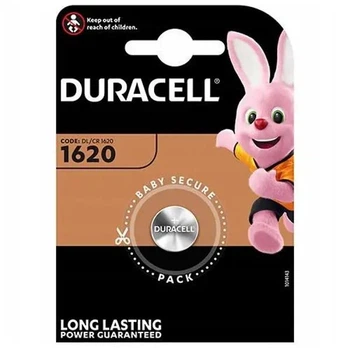 Батарейка літієва DURACELL CR1620, на блістері 1шт