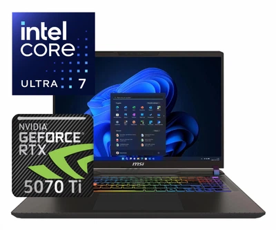 Ноутбук (2024) для гейминга MSI Vector 16 HX AI Ultra 7-255HX / 32GB / 1TB+1TB / Win11x Licensed / RTX5070Ti / 16" 240Hz