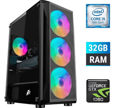 Игровой ПК Dtop Gaming i593M Tower / Intel Core i5-9400F (6 ядер по 2.9 - 4.1 GHz) / 32 GB DDR4 / 480 GB SSD / nVidia GeForce GTX 1060, 3 GB GDDR5, 192-bit / 500W