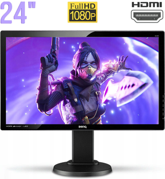 Монитор BenQ GL2450HT / 24" (1920x1080) TN / DVI, VGA, HDMI, Audio / VESA 100x100 / Встроенные колонки 2x 2W б/у