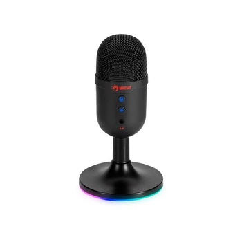 Игровой микрофон MARVO MIC-06 проводной с RGB подсветкой для пк ноутбука компьютера USB, AUX