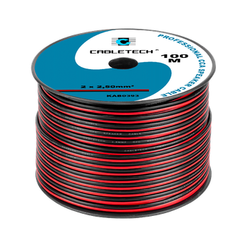 Кабель акустичний Cabletech 2x2.5 CCA 100м червоно-чорний KAB 0393
