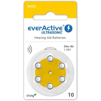 Батарейка everActive ULTRASONIC 10, 1.45V, блистер 6шт, для слухового аппарата