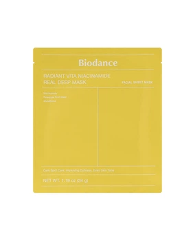 Маска гидрогелевая с ниацинамидом и глутатионом Biodance Radiant Vita Niacinamide Real Deep Mask