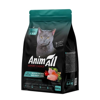 Сухой корм с курицей и ягненком для стерилизованных котов Animall Cat Sterilised Lamb, 400 гр