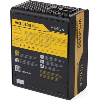 Блок питания Vinga 650W без кабелю 80+ Bronze (VPS-650G)