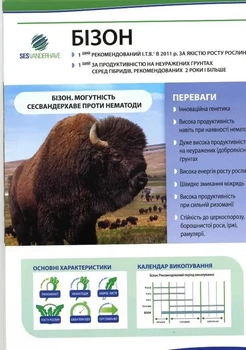 Семена сахарной свеклы БИЗОН категории "Фермер" (дражированое, обработан протравителем), за 1 кг Sesvanderhave 76285