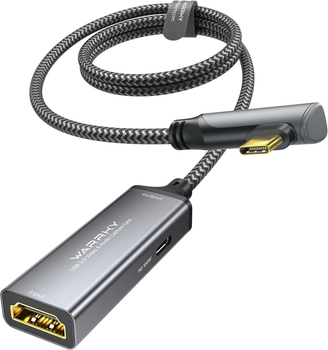 Карта ввидеозахвата Warrky Video Capture Card, 4K HDMI для USB A/Type-C 1080P 60FPS c 100Вт Power Delivery & Right-Angle