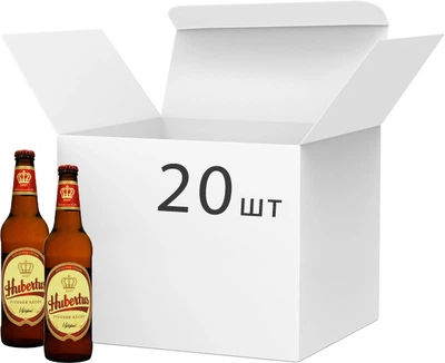 Упаковка пива Hubertus Vycepni світло фільтроване 3.7% 0.5 л х 20 шт. (8594167510288)