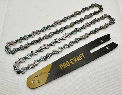 Комплект цепь шина для аккумуляторной мины пилы Procraft PKA22Li 37 звеньев 18 зубов 1/4 шаг 1.1 мм 2шт