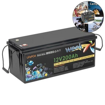 Тяговый аккумулятор Weekender FT12200. 12V. 200A/h. LiFepo4. Аккумулятор для лодочного электромотора.