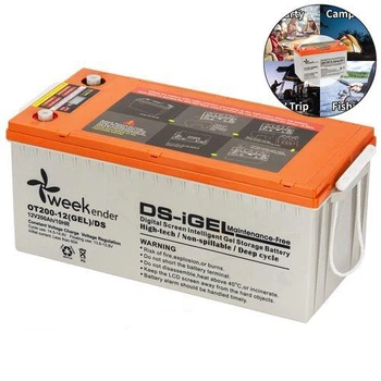 Тяговый аккумулятор Weekender DS. 12V. 200A/h; GEL. Дисплей. USB Порт. Аккумулятор для лодочного электромотора.