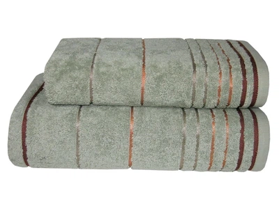 Полотенце махровое Parisa. Stripe Cotton D-272 оливкового цвета-70х140
