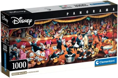 Пазли Clementoni Compact Panorama - Діснеївський оркестр / Disney / 1000 елементів (37067)
