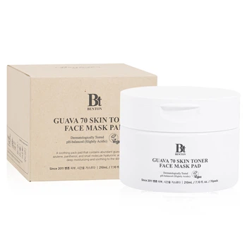 Успокаивающие тонер-пэды с гуавой и азуленом Benton Guava 70 Skin Toner Face Mask Pad, 70 шт