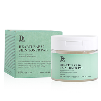 Двухсторонние пилинг-диски с экстрактом гуттуинии Benton Heartleaf Skin Toner Pad, 70 шт