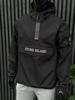 Куртка - вітрівка демісезонна Stone Island водонепроникна GORE-TEX 3XL чорний
