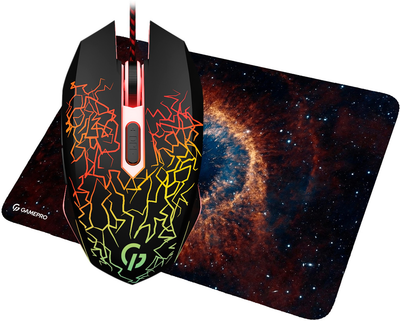 Мишка GamePro GS347 Black USB + килимок ( Чорний )