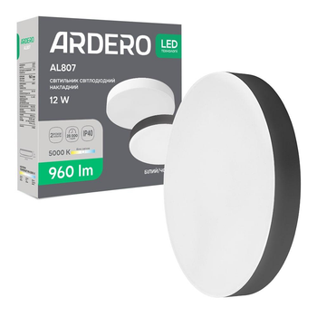 Светодиодный накладной светильник Ardero AL807 12Вт 5000K черный